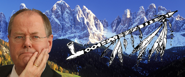 Die Alpen-Indianer akzeptieren die Friedenspfeife