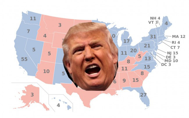 Electoral map (note that the coloration may no longer be applicable…) Donald Trump