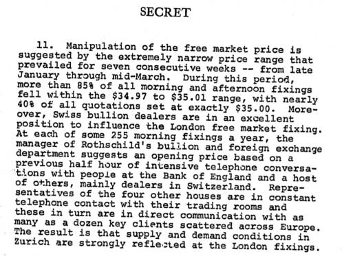 Declassified CIA Memos Reveal Probes Into Gold Market Manipulation