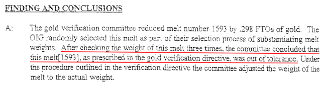 US Mint Releases New Fort Knox “Audit Documentation” The First Critical Observations.