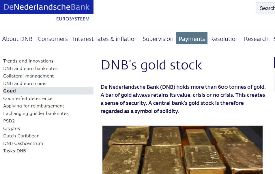 Dutch Central Bank: Gold Bars ‘Always Retain Their Value, Crisis Or No Crisis’