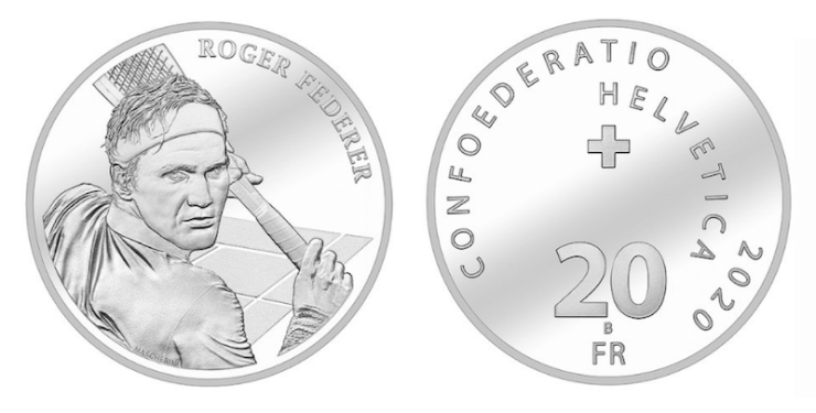 New commemorative Swiss franc Federer and Einstein coins