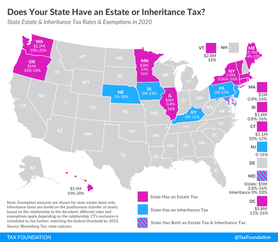 17 States that Charge Estate or Inheritance Taxes