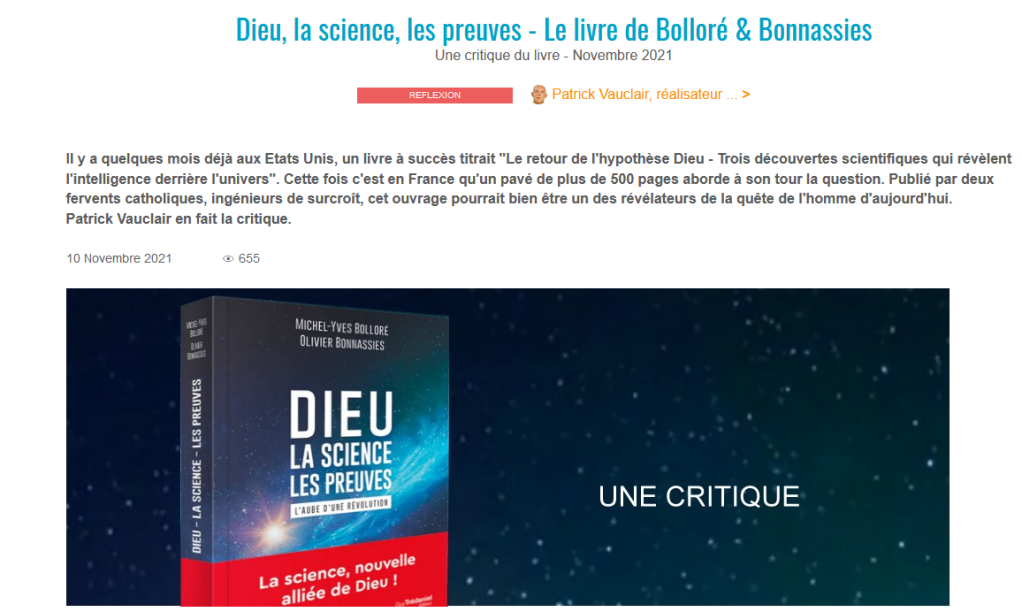 Quand la Science plaide en faveur de l’existence de Dieu. Vidéo