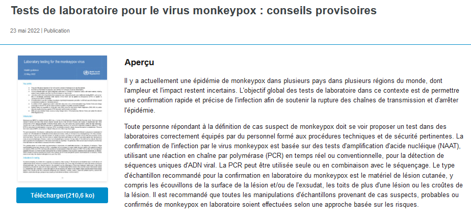 Monkeypox: le vaccin, rien que le vaccin. Retour des mesures antisociales à prévoir…