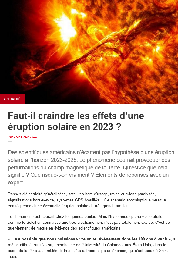 Est-ce que le soleil pourrait s’éteindre?