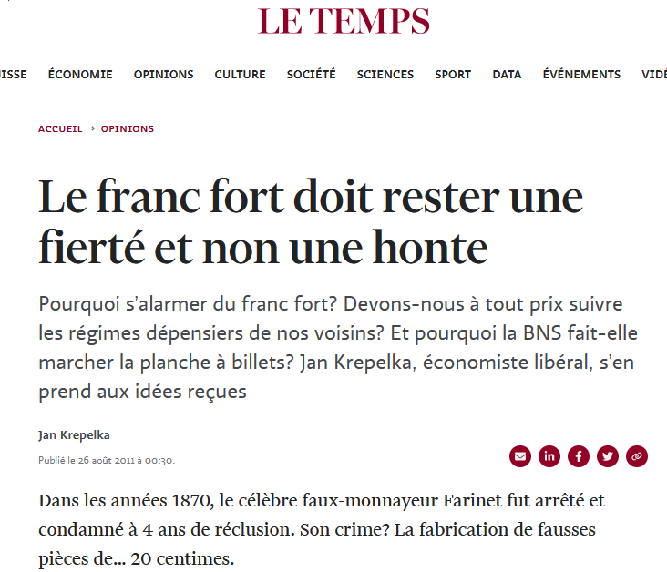 Franc fort – Comment on a menti au peuple suisse. Dossier. Apocalypse 4.0 LHK